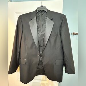 Jos. A. Bank 44 RG Black Notch Tuxedo Jacket NO Sleeve buttons 100% WOOL